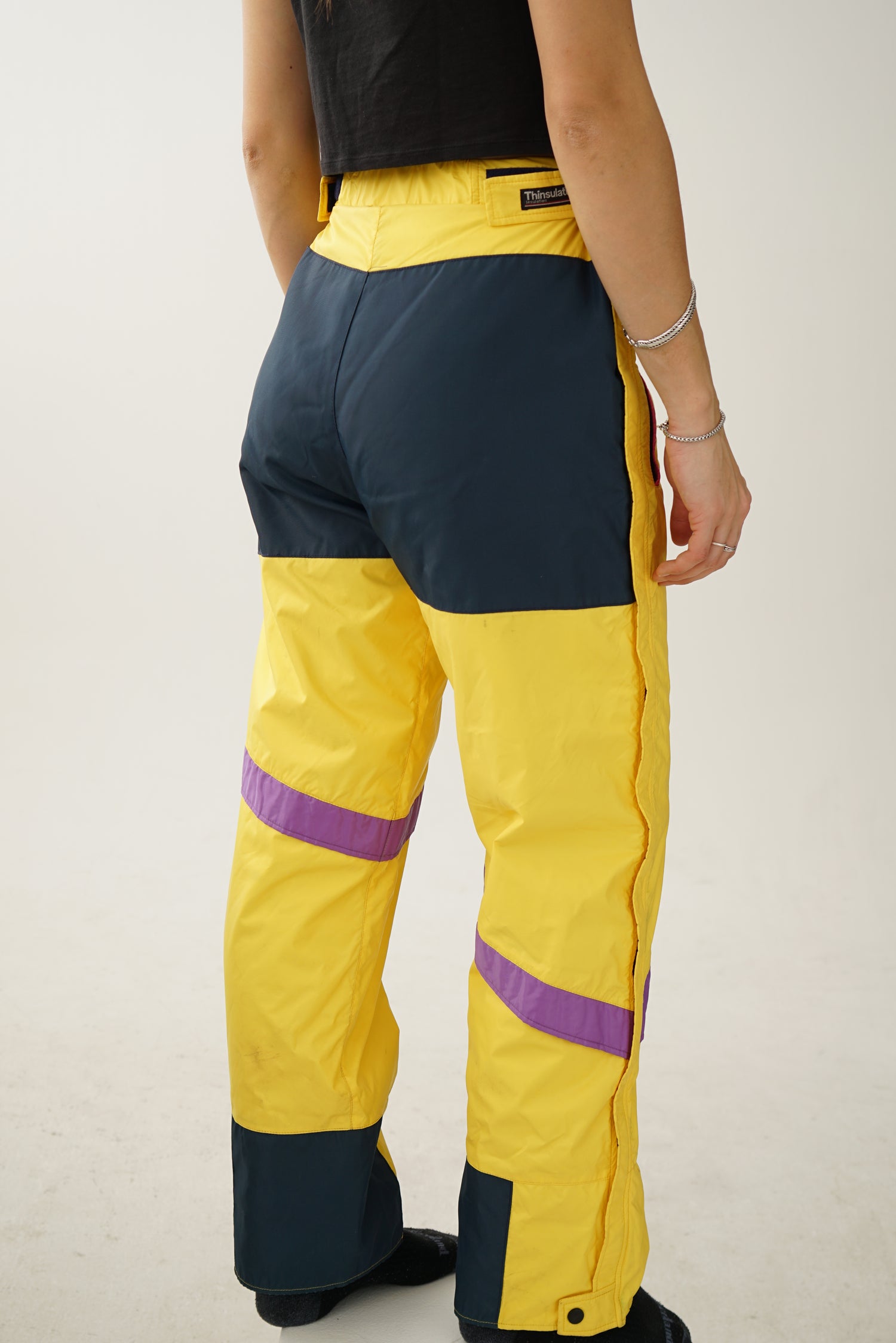 Fou pantalon de neige rétro 80s jaune Nat Lacen M