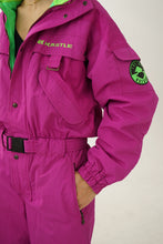 Load image into Gallery viewer, Vintage one piece Kastle ski suit, snow suit magenta T.48

