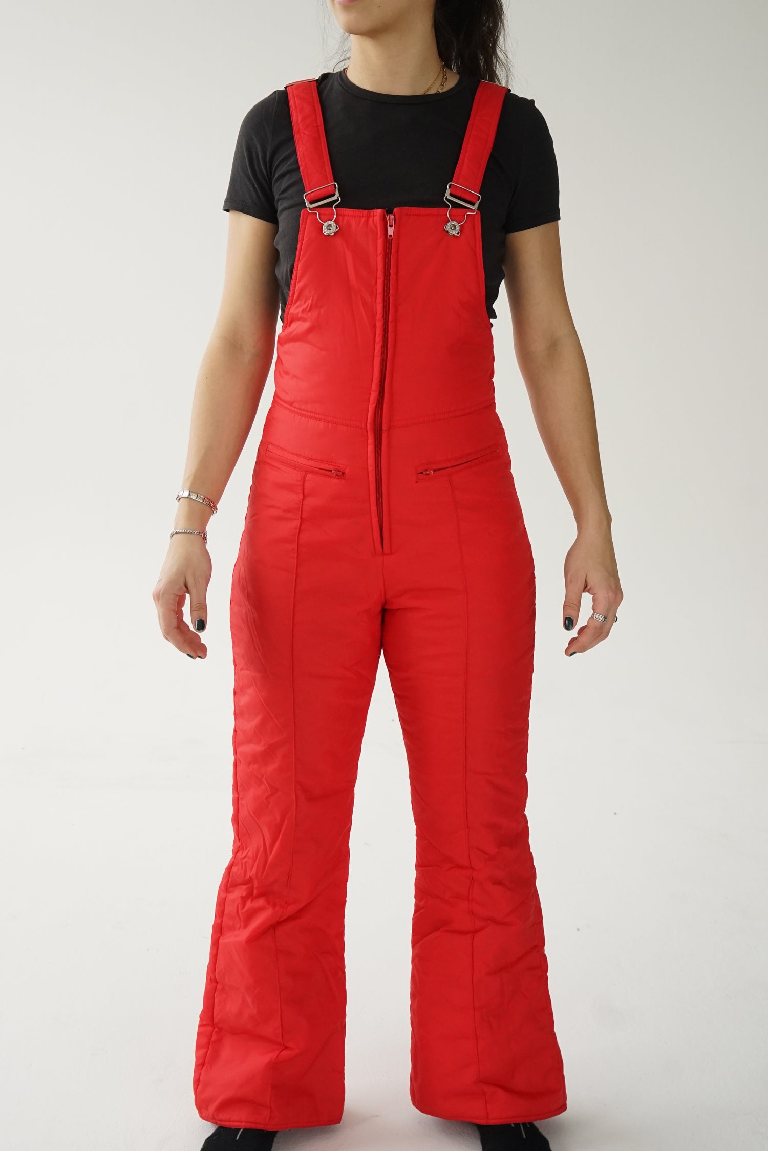 Pantalon salopette vintage sans nom rouge pour femme taille 6 (XS-S)