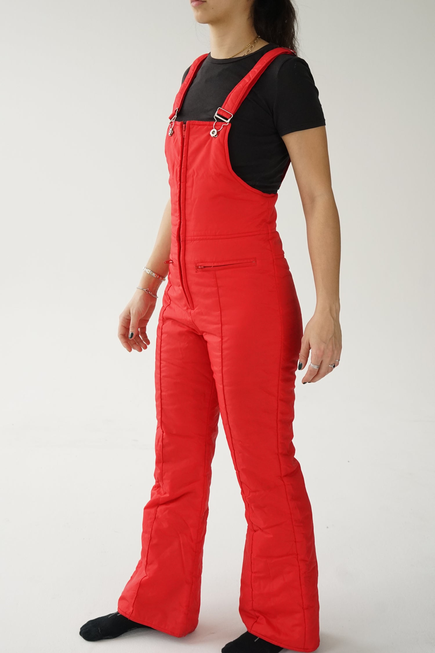 Pantalon salopette vintage sans nom rouge pour femme taille 6 (XS-S)