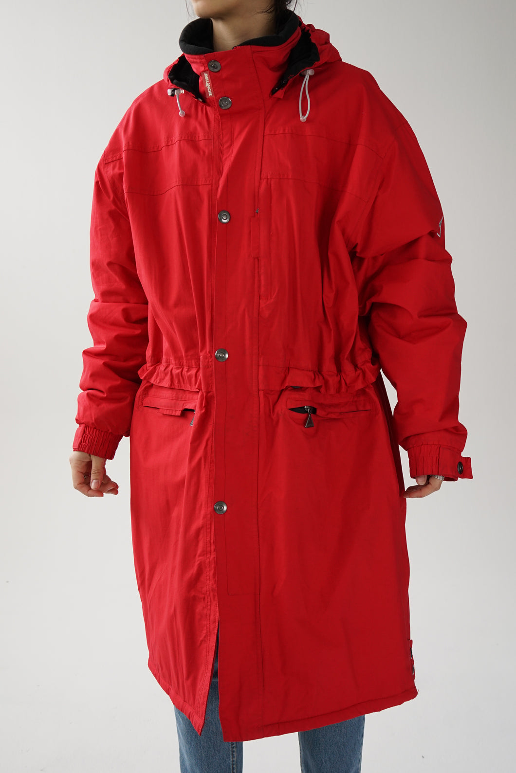 Avalanche long ski jacket in red for women XL