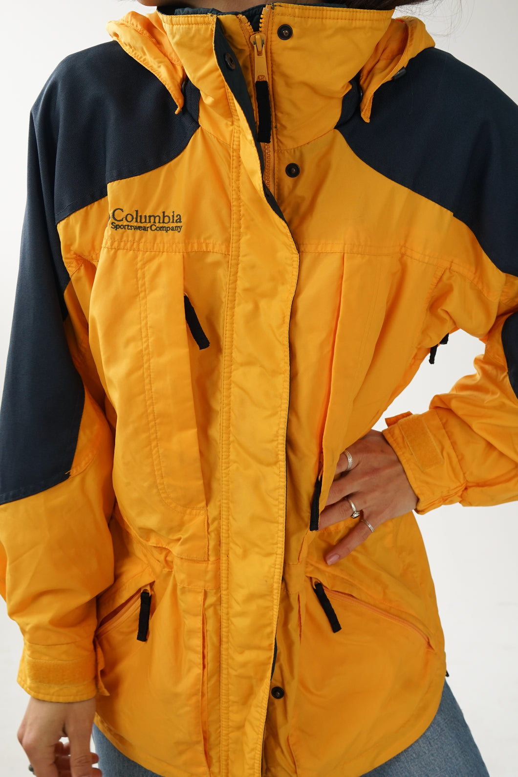 Manteau léger hardshell Columbia jaune pour femme taille S