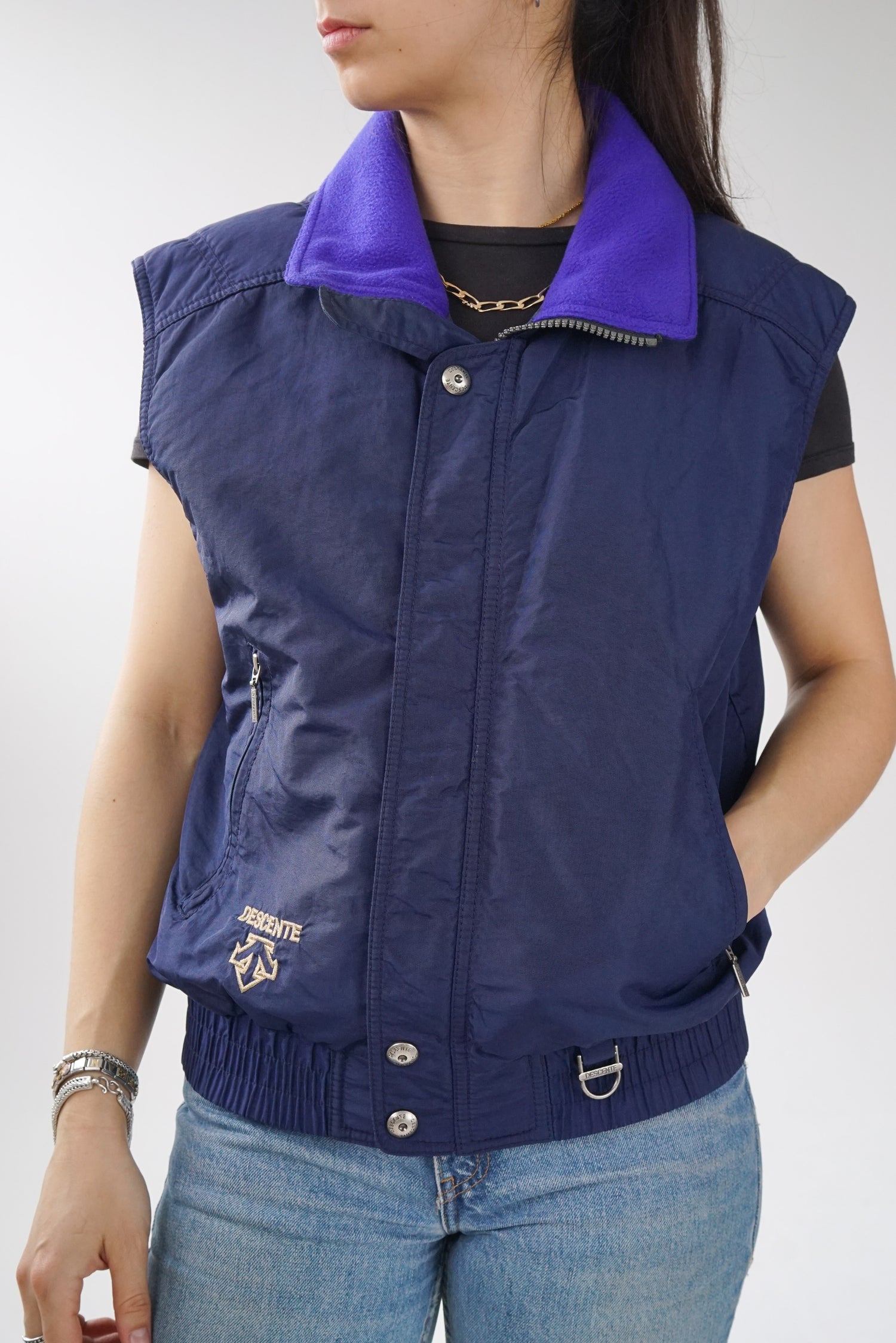 Veste sans manche Descente avec collet en polar unisex taille L