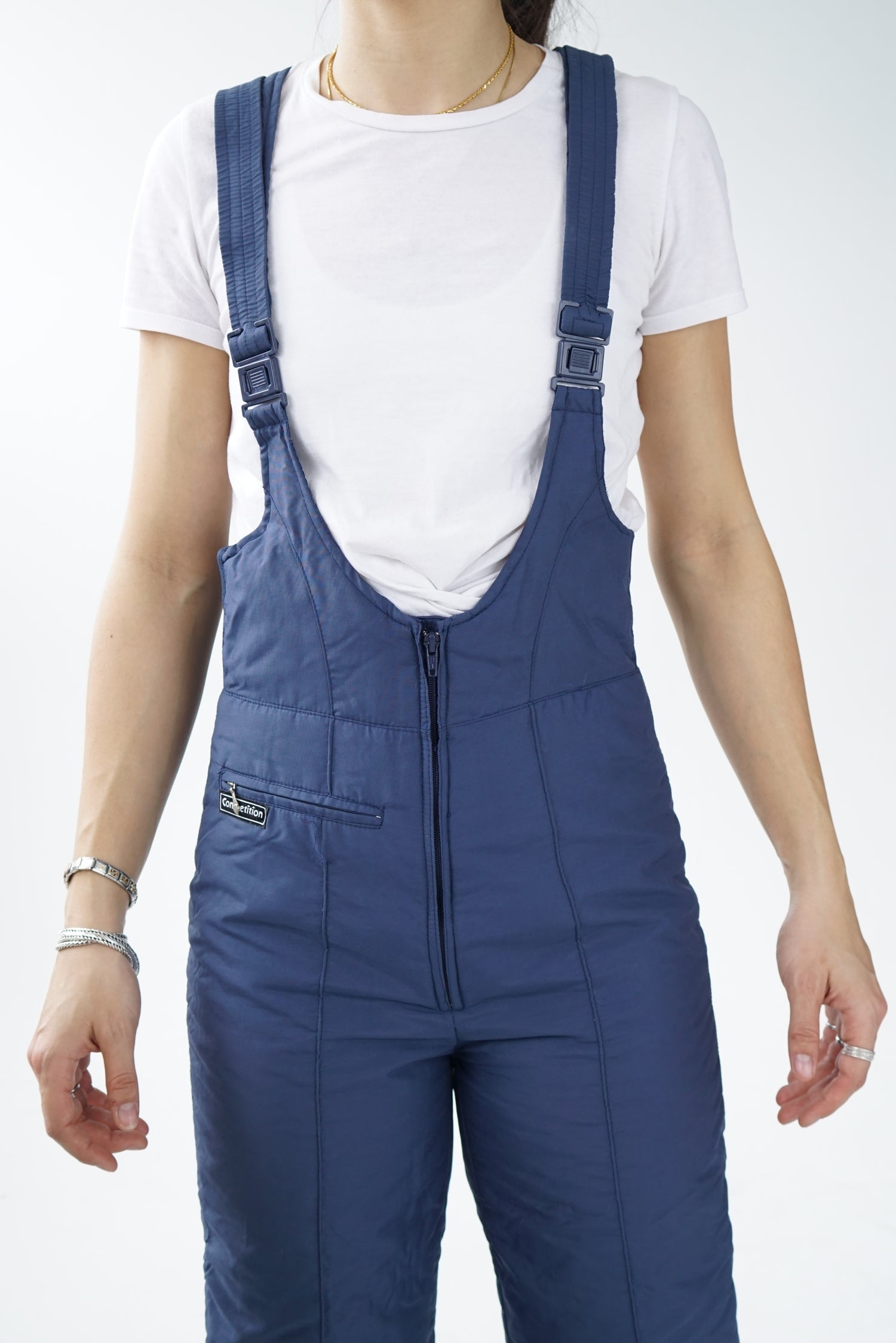 Vintage dark blue overalls snow pants for women size 38 (S)