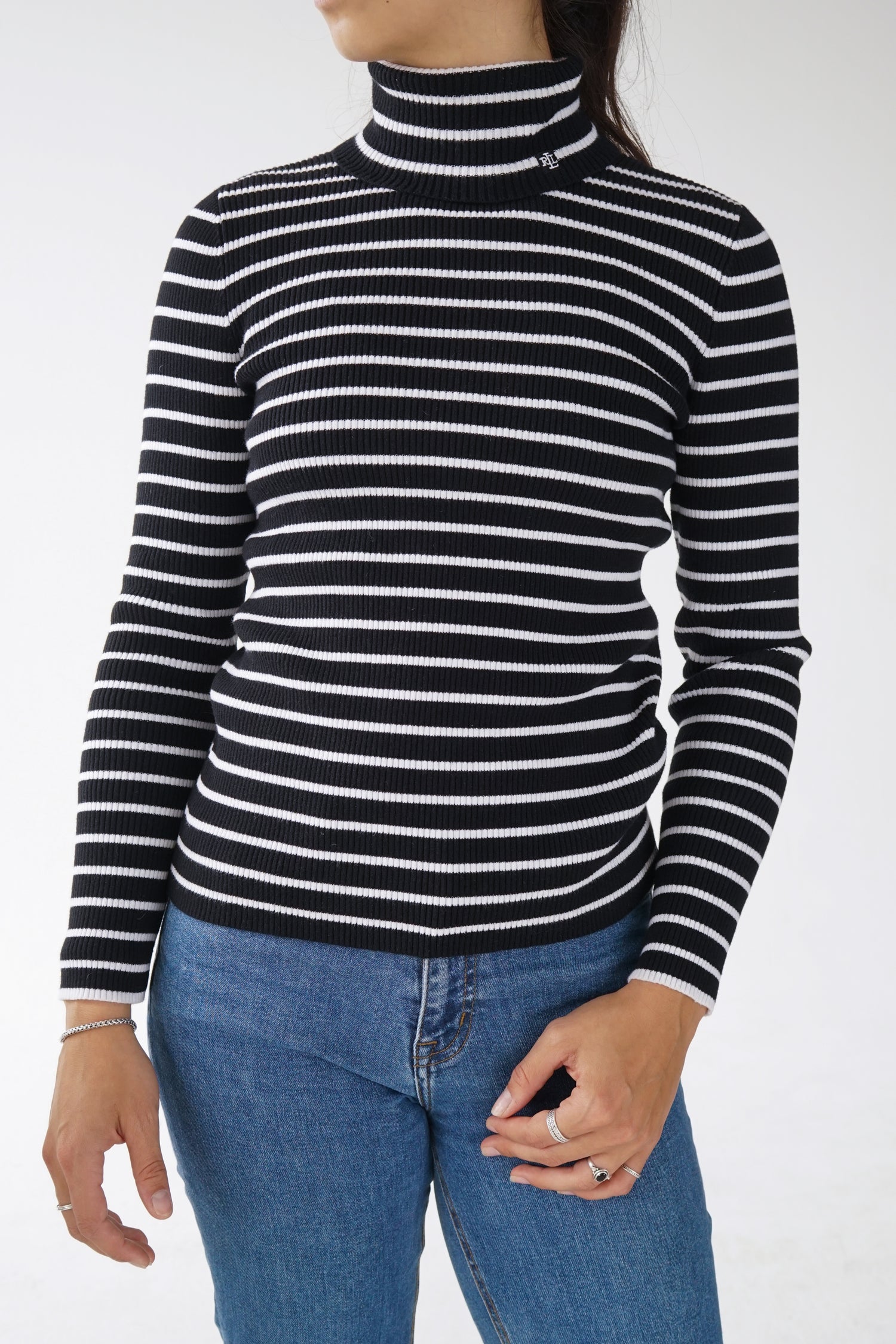 Col roulé Lauren de Ralph Lauren noir juste au corps pour femme taille M