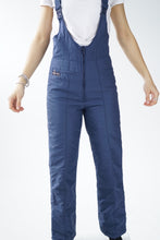 Charger l&#39;image dans la galerie, Pantalon de neige salopette vintage bleu foncé pour femme taille 38 (S)
