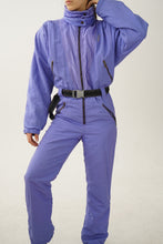 Charger l&#39;image dans la galerie, Vintage one piece Dubin ski suit, snow suit bleu argenté taille 40

