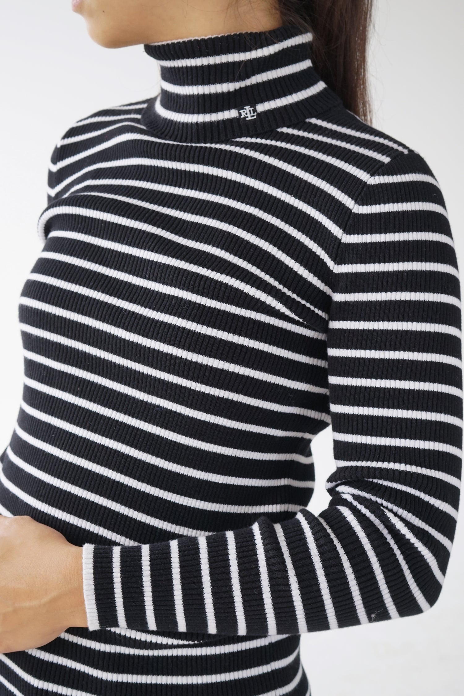 Col roulé Lauren de Ralph Lauren noir juste au corps pour femme taille M
