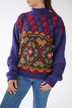 Charger l&#39;image dans la galerie, Chandail tricot en mohair avec motifs unisex taille M
