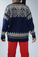 Charger l&#39;image dans la galerie, Magnifique chandail en laine vierge Dale of Norway aux couleurs retro pour homme taille L
