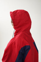 Load image into Gallery viewer, Hardshell imperméable Timberland vintage half zip rouge et bleu pour homme taille S
