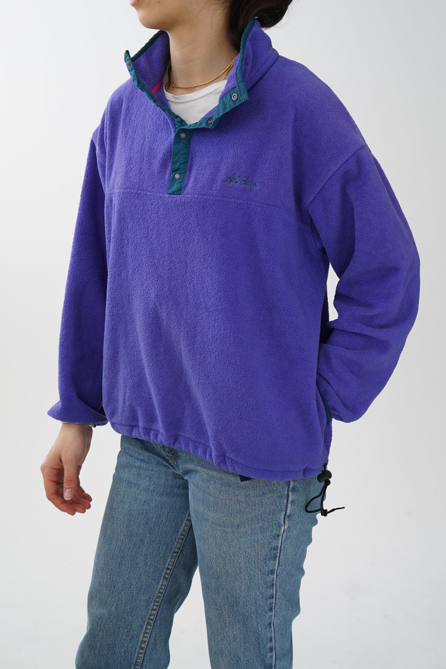 Polar vintage L.L.Bean unisex bleu/mauve unisex taille S