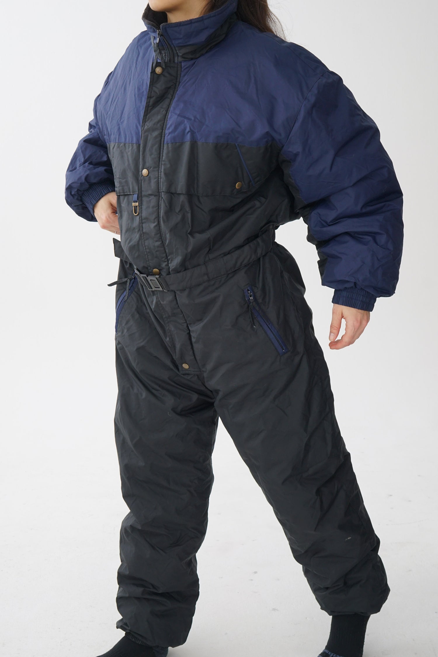 Habit de neige une pièce New Face bleu marin et noir pour homme taille L
