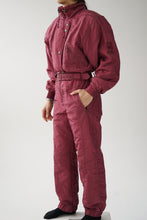 Charger l&#39;image dans la galerie, One piece vintage Audvik ski suit, snow suit mauve-rouge pour femme taille 10
