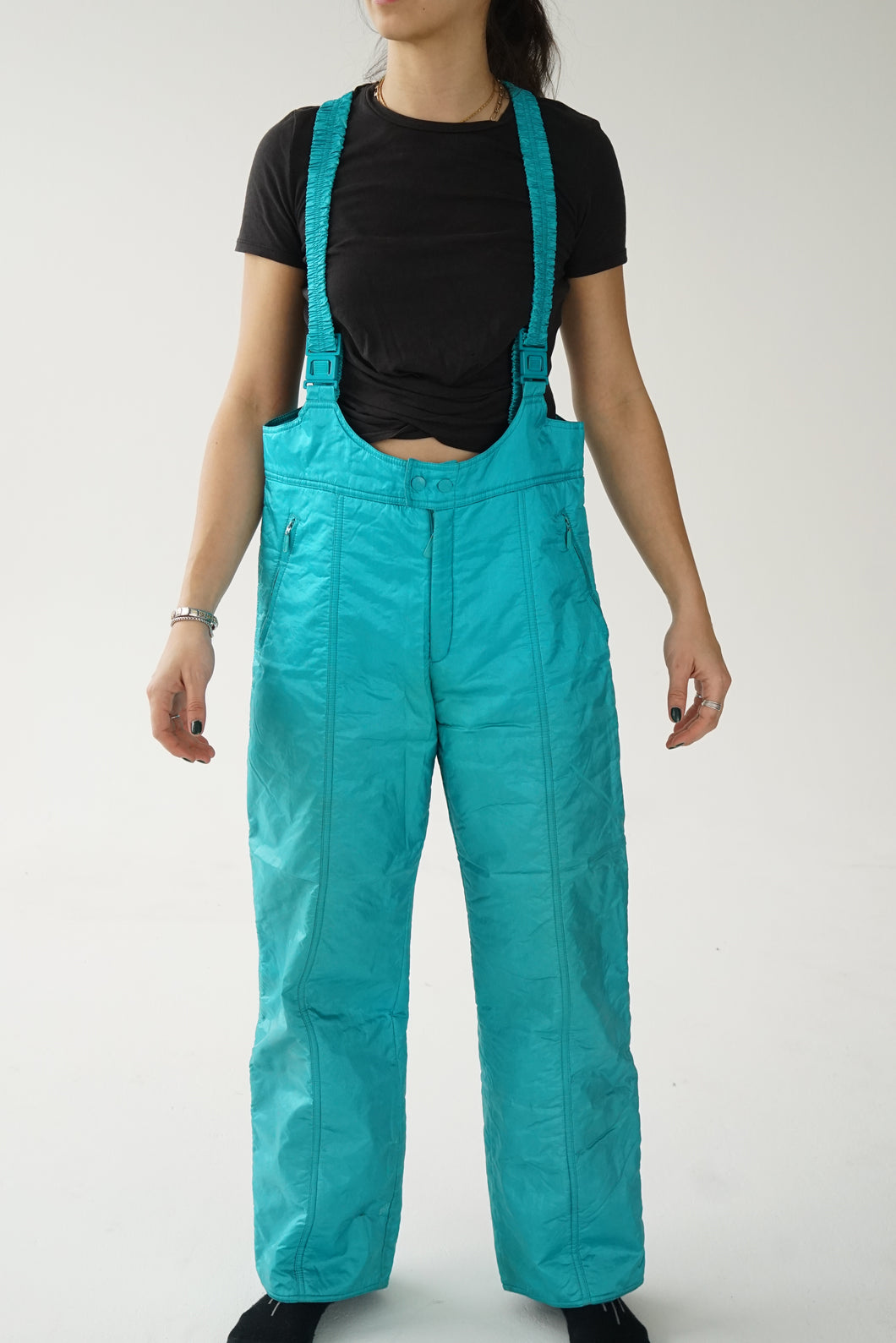 Pantalon de neige salopette Altitude turquoise métallique pour homme taille 42 (M)
