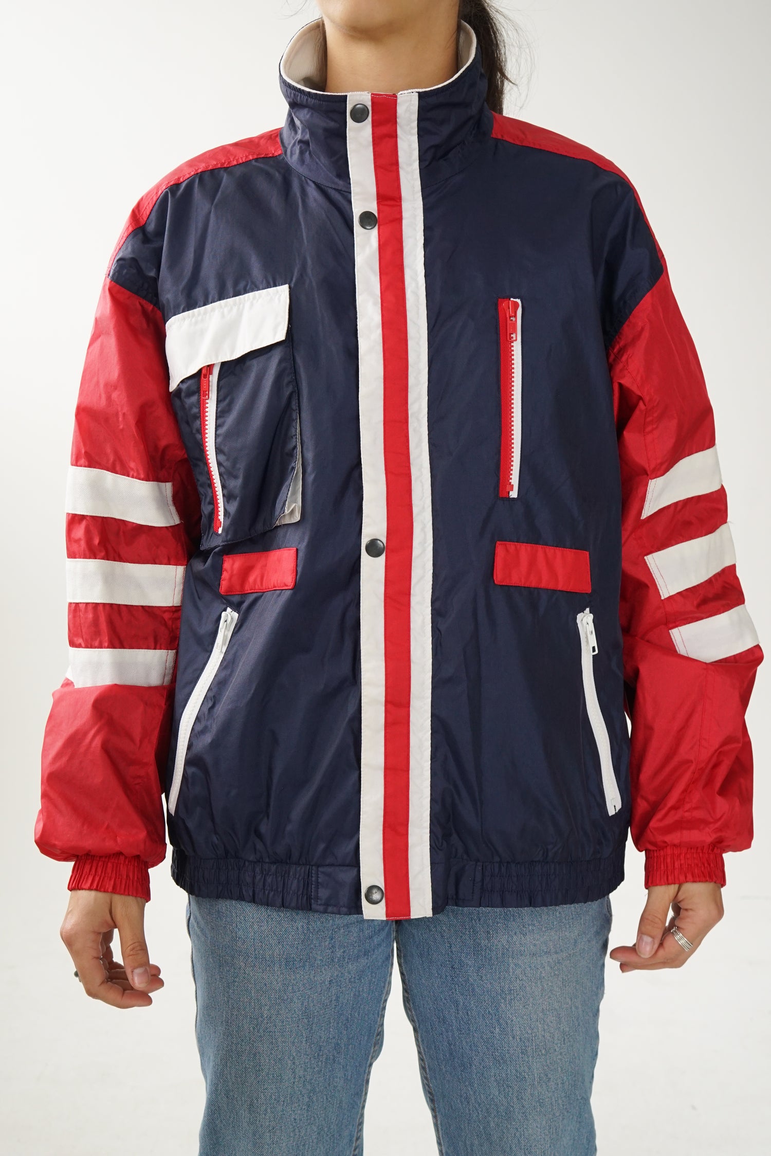 Imperméable hardshell Staff rouge bleu et blanc unisex taille M-L