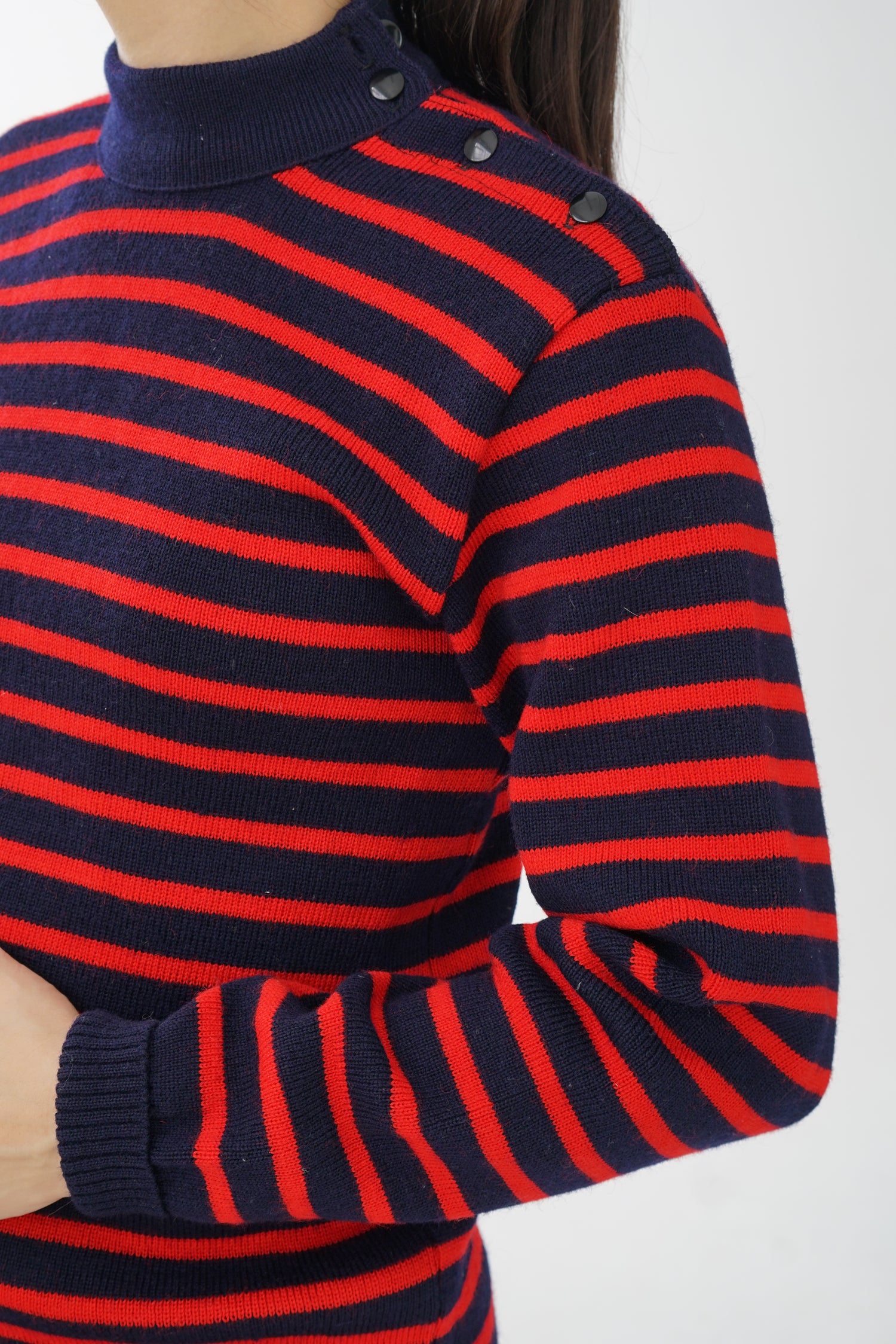 Chandail vintage de marin en pure laine vierge fait en France unisex taille M