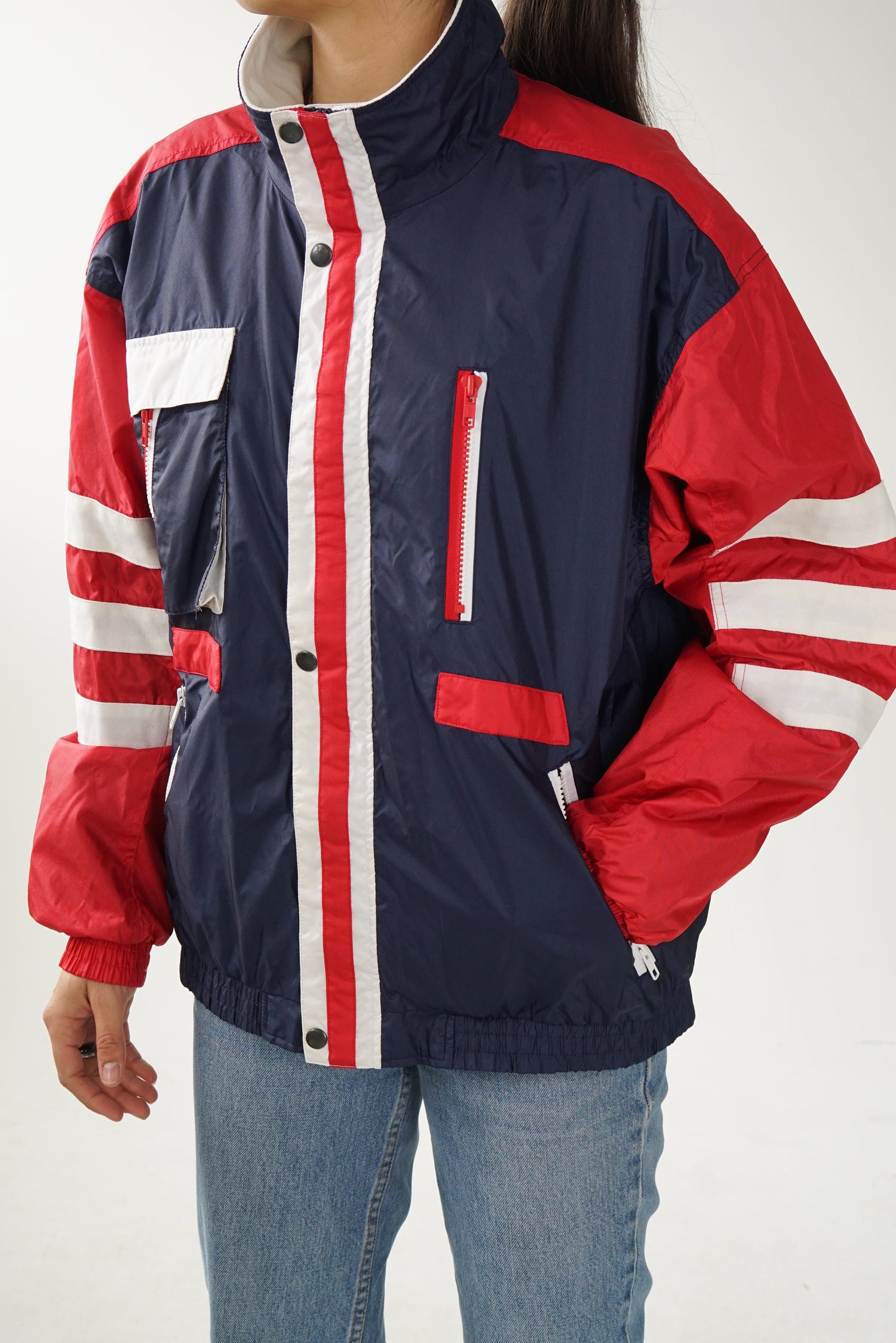 Imperméable hardshell Staff rouge bleu et blanc unisex taille M-L