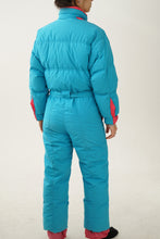 Charger l&#39;image dans la galerie, Extra cute vintage one piece Altitude ski suit en duvet, snow suit bleu poudre taille 8
