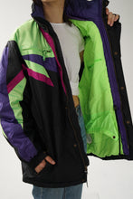 Load image into Gallery viewer, Vintage ski jacket Sun Ice neon green and black size L
