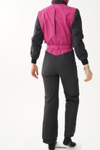 Charger l&#39;image dans la galerie, One piece Tenson ski suit, snow suit noir et rose hardshell pour femme taille 5/6 (XXS-XS)
