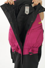 Load image into Gallery viewer, One piece Tenson ski suit, black and pink hardshell snow suit for women size 5/6 (XXS-XS)
