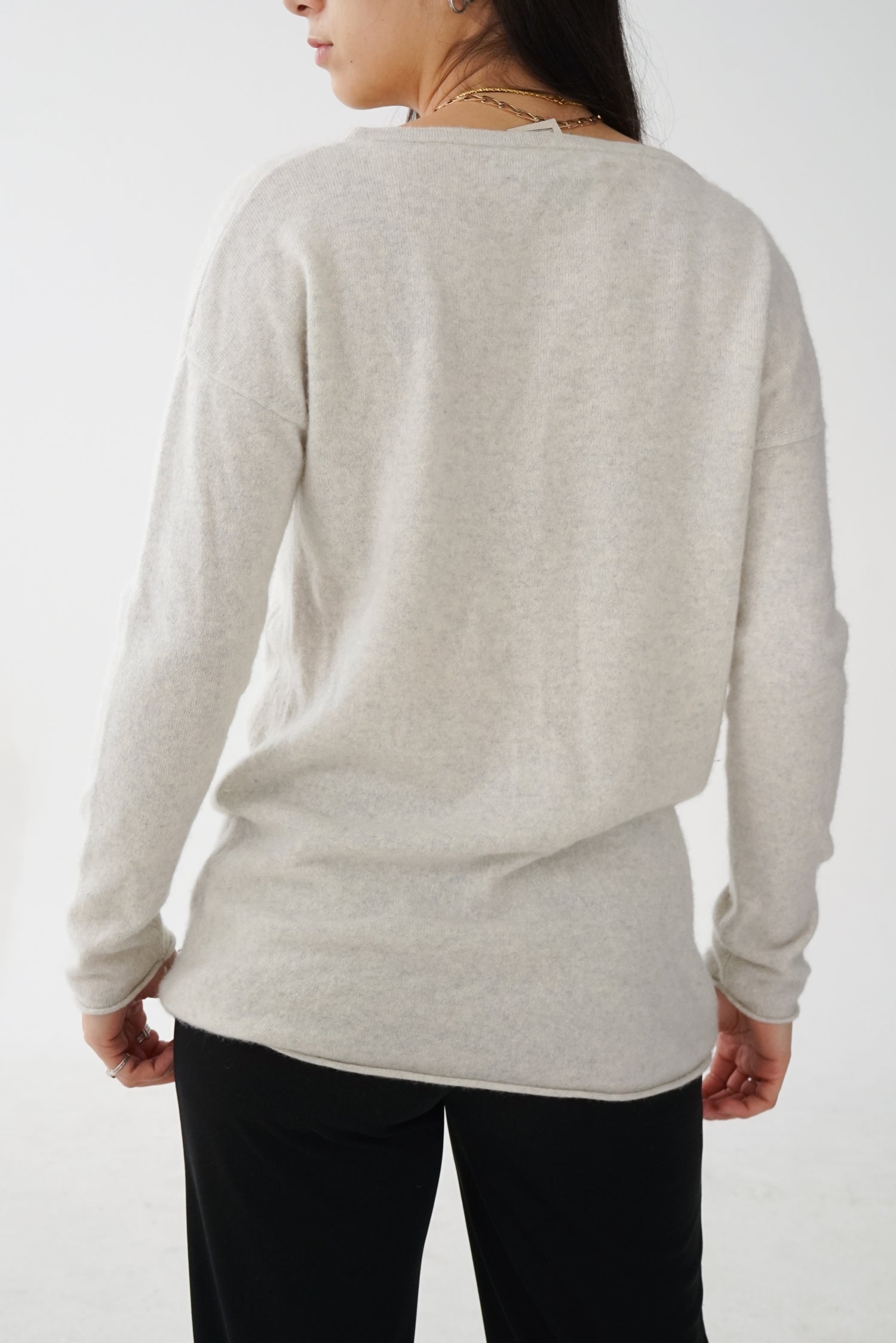 Chandail Lord & Taylor 100% cashmere gris pâle pour femme taille M