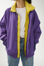 Charger l&#39;image dans la galerie, Manteau léger vintage Lifa mauve avec int jaune unisex taille L-XL
