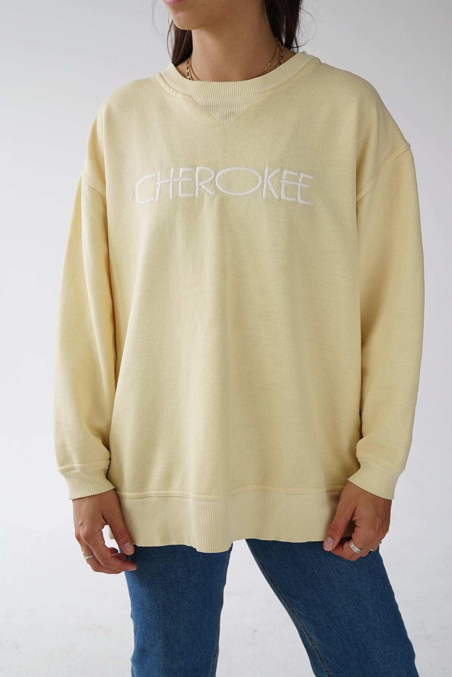 Crewneck vintage Cherokee jaune unisex taille M-L
