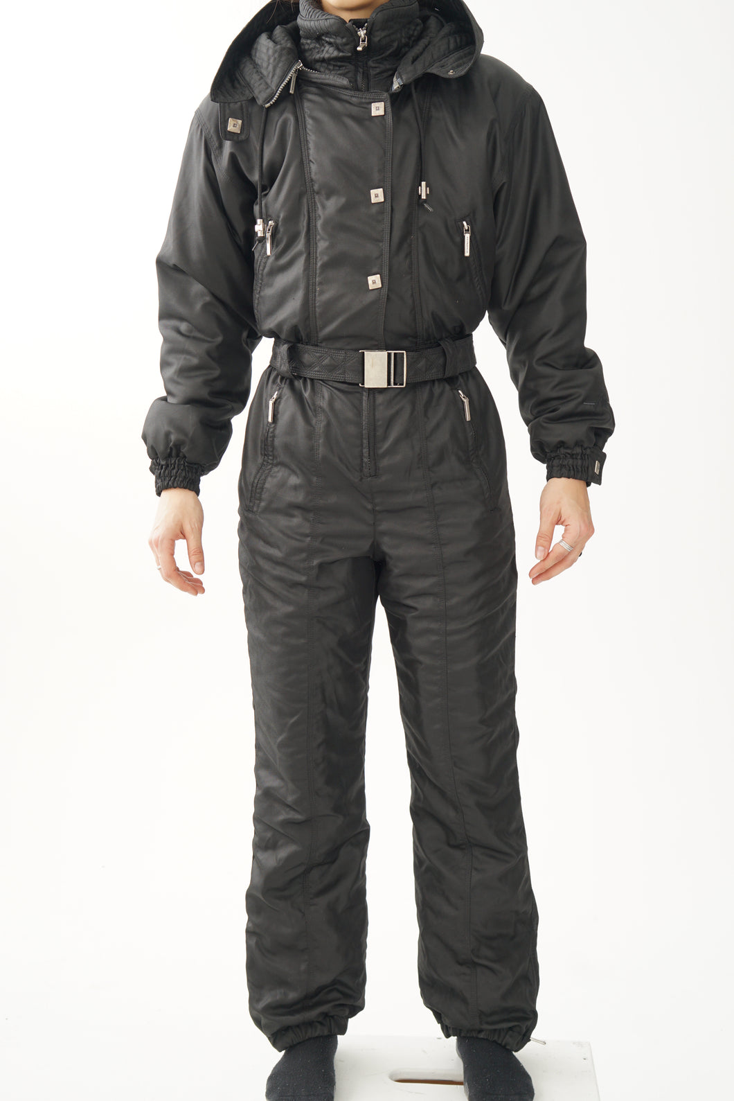 Fou one piece vintage Metropolis ski suit, snow suit de qualité noir taille 8