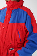 Charger l&#39;image dans la galerie, Manteau d&#39;hiver vintage Ludik rouge et bleu pour homme taille M-L
