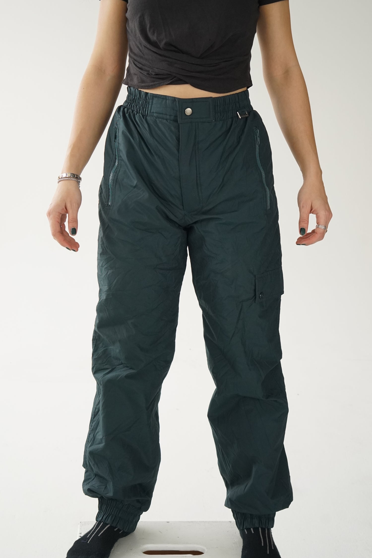 Pantalon de neige cargo Edelweiss gris/noir unisexe taille 32 (S-M)