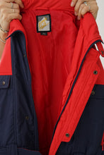 Charger l&#39;image dans la galerie, One piece vintage Long&#39;s Peak ski suit, snow suit bleu marin et rouge pour homme taille L
