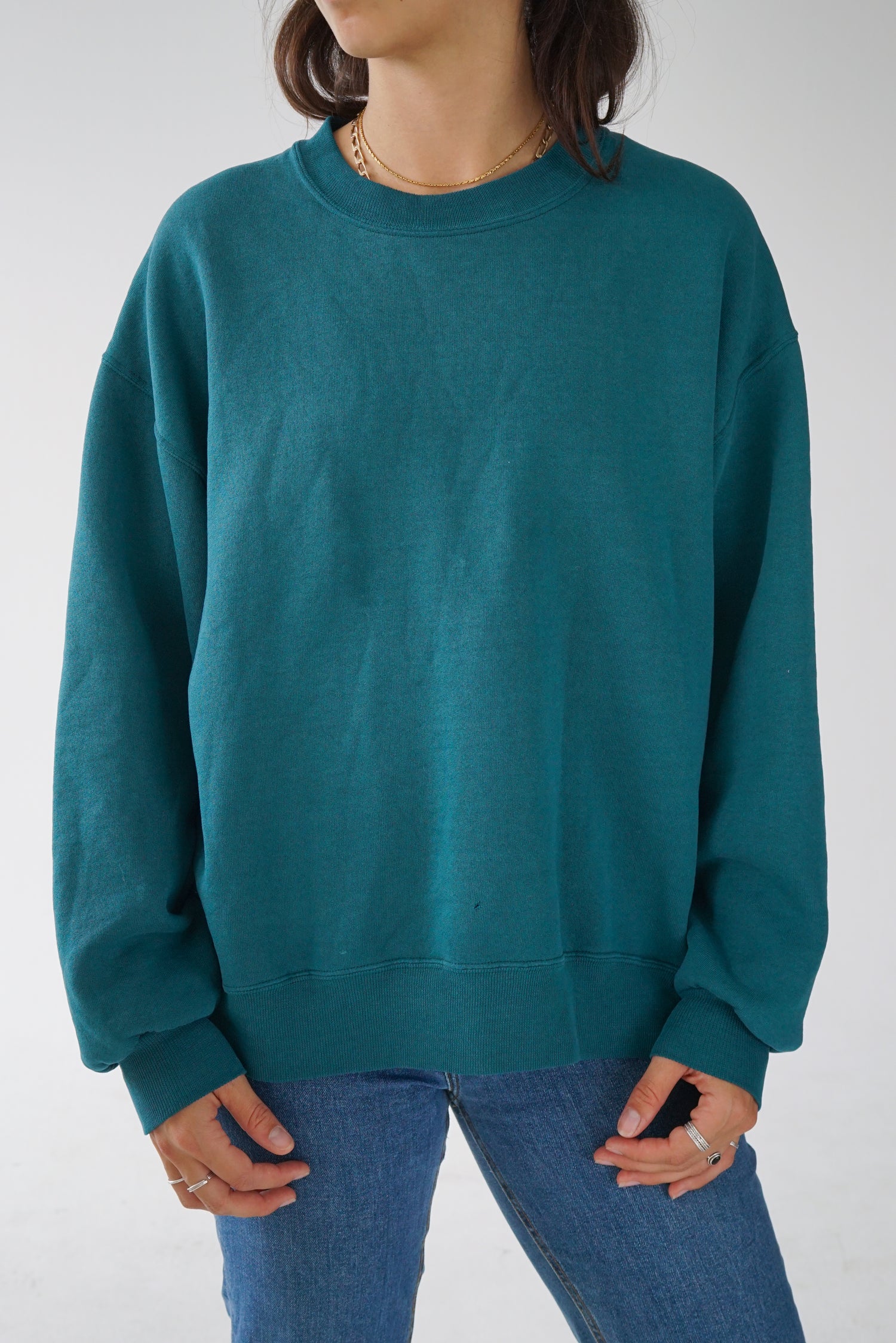 Crewneck vintage Jerzees vert forêt unisex taille L