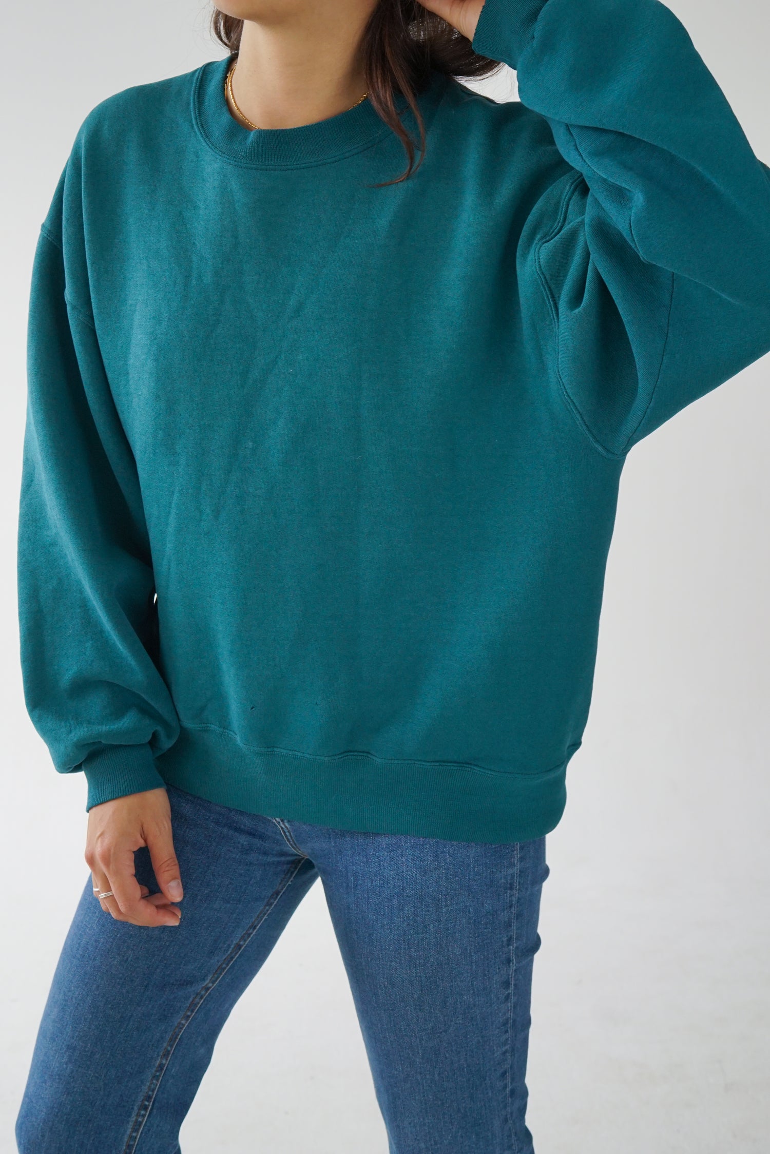 Crewneck vintage Jerzees vert forêt unisex taille L