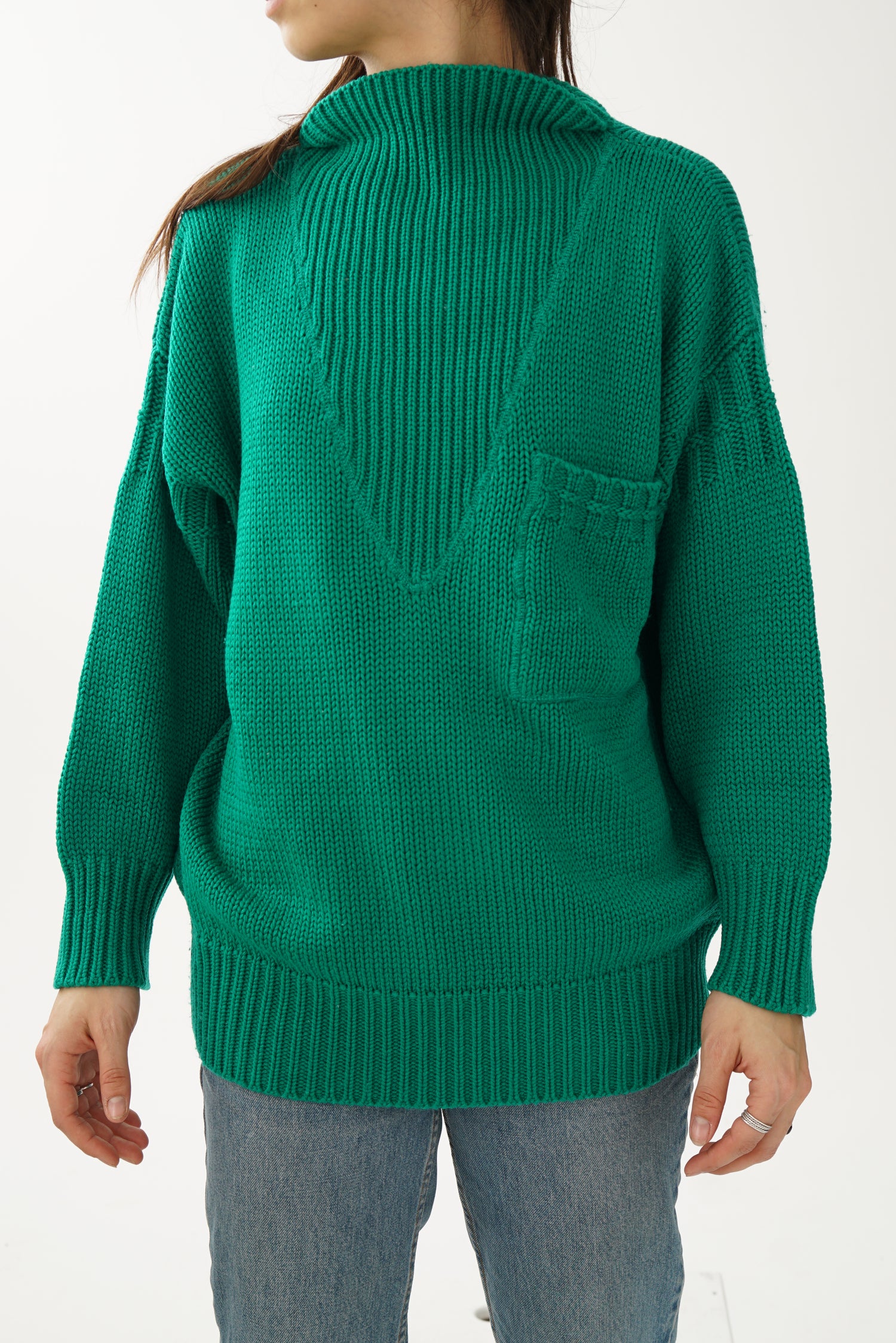 Tricot vintage Dynamite à col montant vert M-L