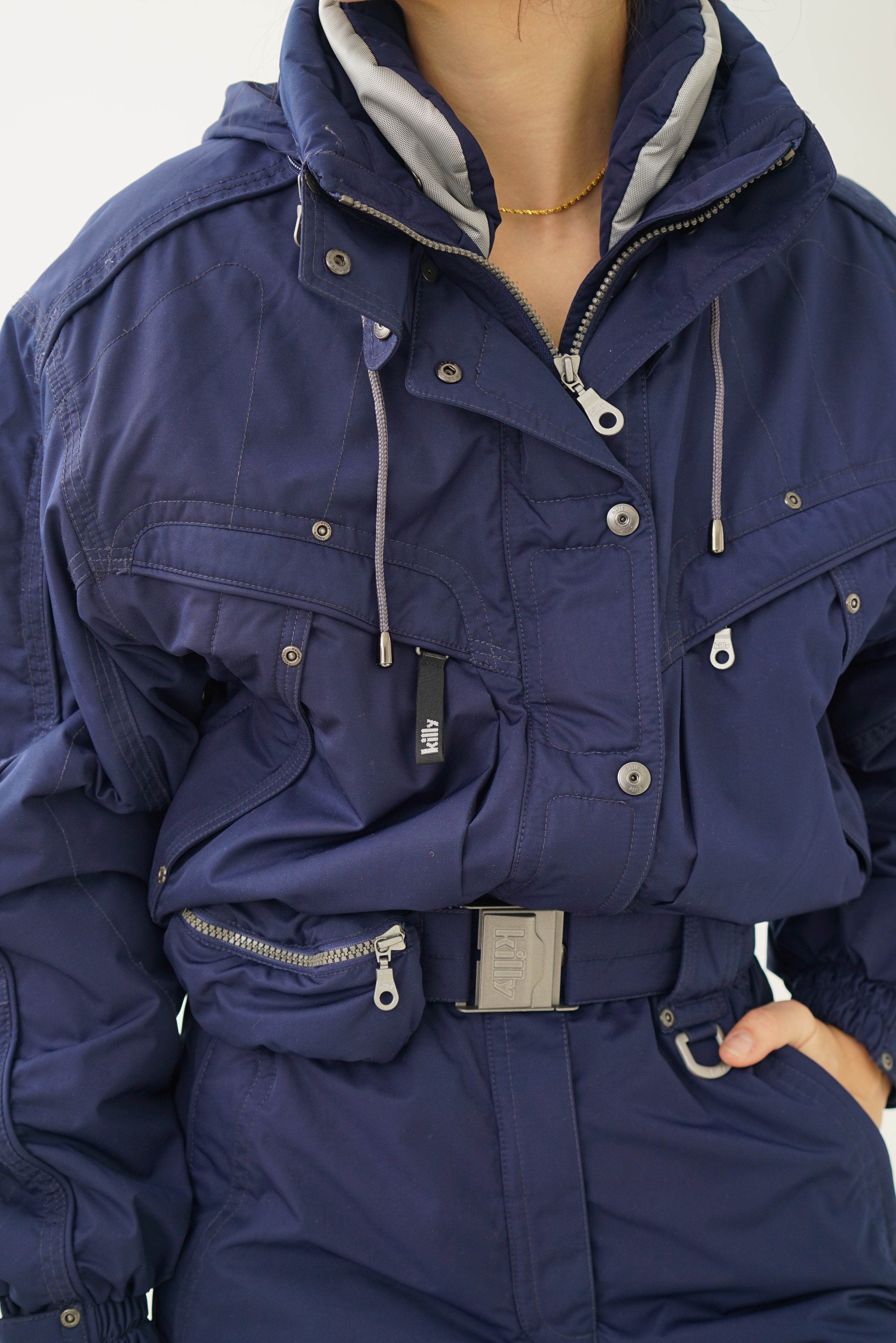 Vintage one piece Killy ski suit dark blue snow suit size 8 Ribotti Vintage