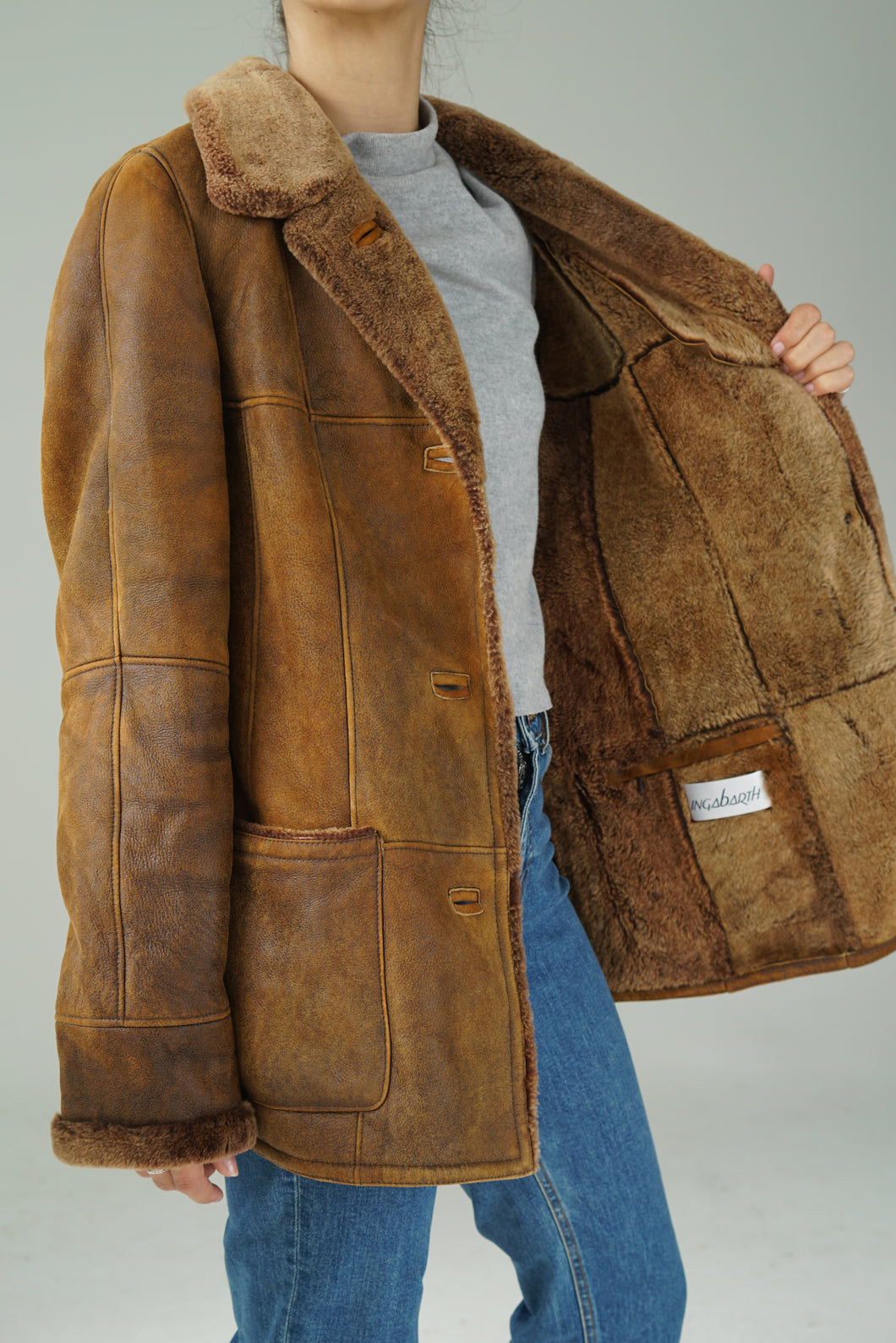 Vintage sheepskin jacket made in Germany Inga Barth size medium