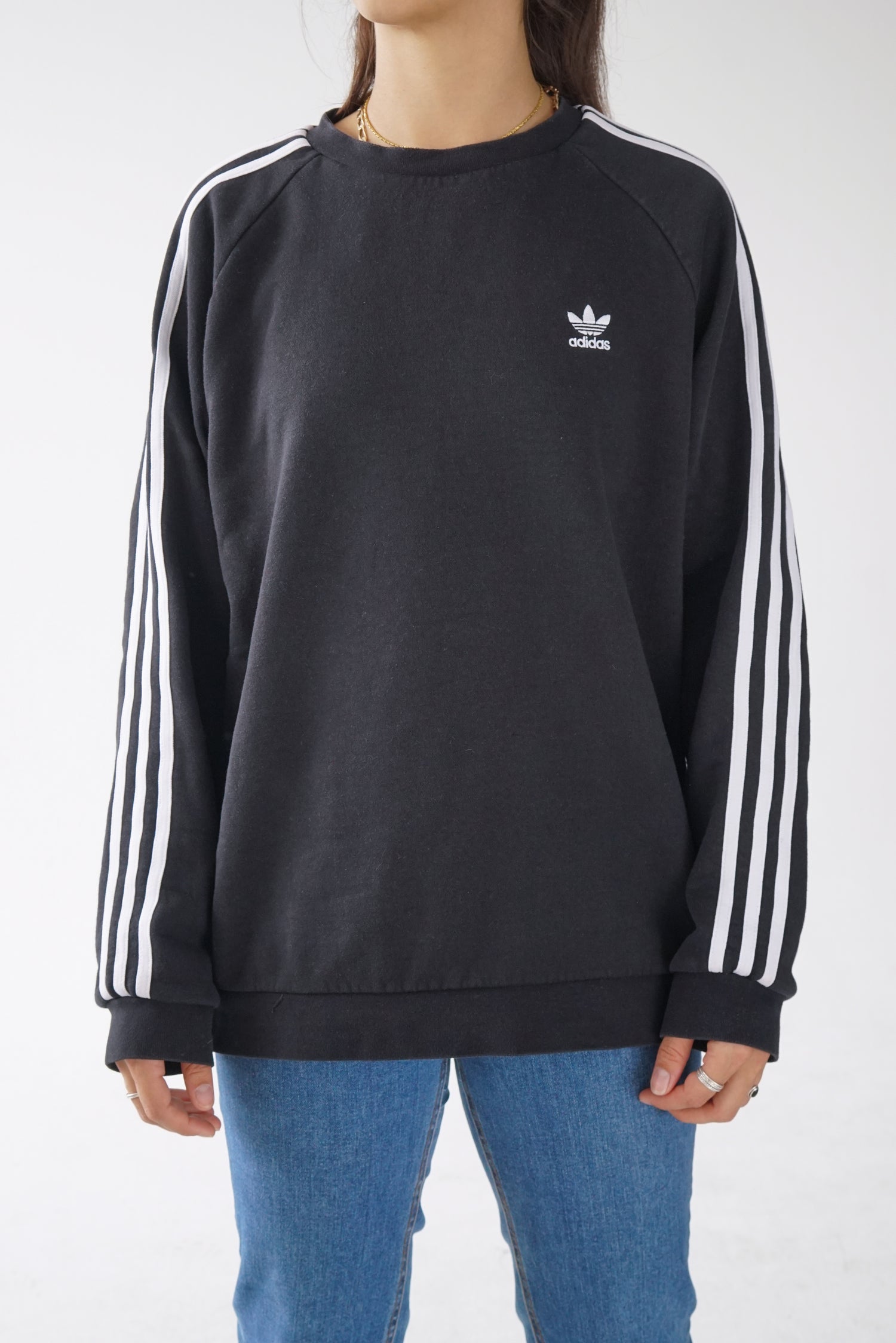 Crewneck Adidas noir et blanc unisex taille L
