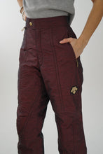 Load image into Gallery viewer, Vintage dark red Descente unisex snow pants size 36 (L)

