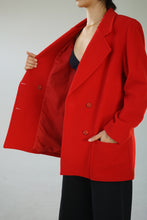 Charger l&#39;image dans la galerie, Manteau veston La Redoute en mélange de cachemire et laine rouge
