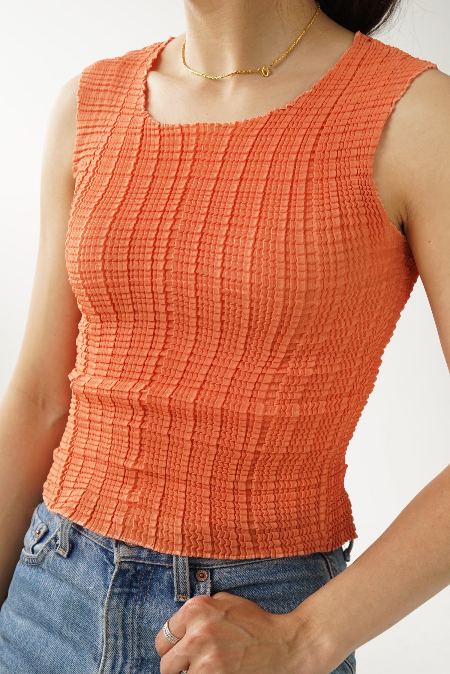 Camisole orange à texture