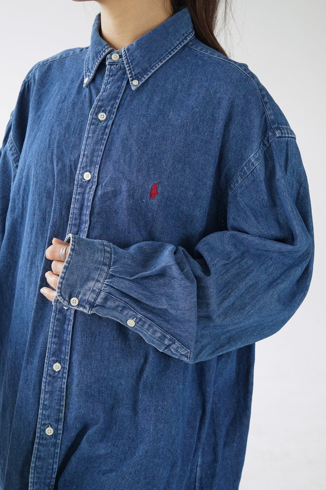 Chemise vintage Polo en jeans par Ralph Lauren pour homme taille XL