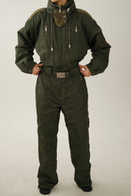 Load image into Gallery viewer, Insane vintage one piece Metropolis ski suit, retro dark green snow suit size 14
