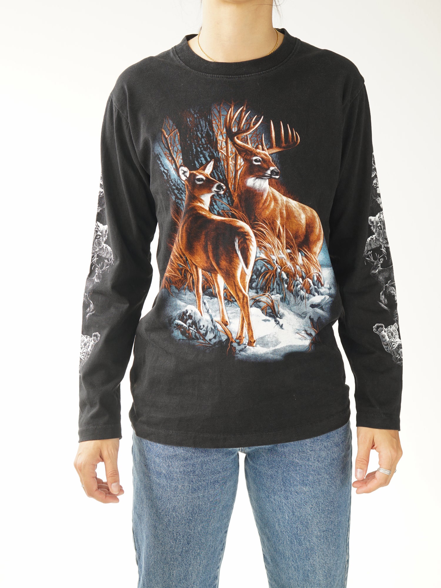 Black crewneck with Shagall animals