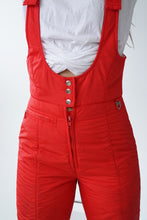 Charger l&#39;image dans la galerie, Pantalon de neige salopette vintage rouge Skyr pour femme taille XS
