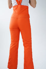 Load image into Gallery viewer, Vintage orange Americana overalls snow pants for women size XS
