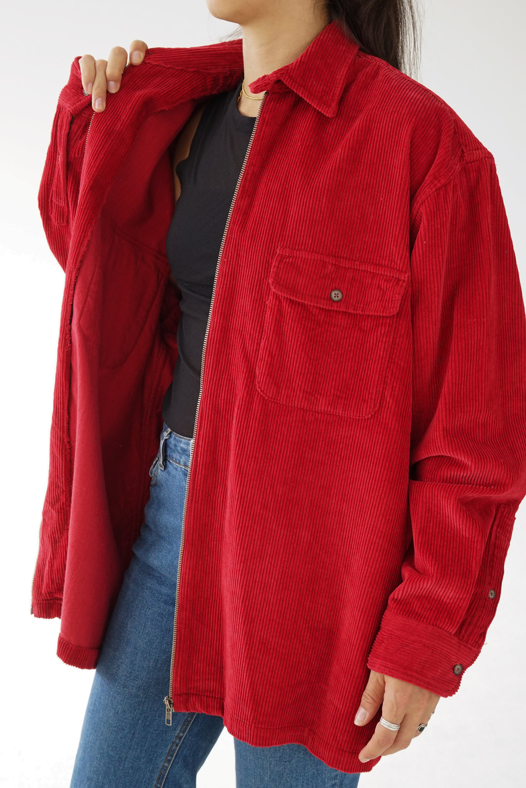Jacket en corduroy rouge vintage Britches pour homme taille L