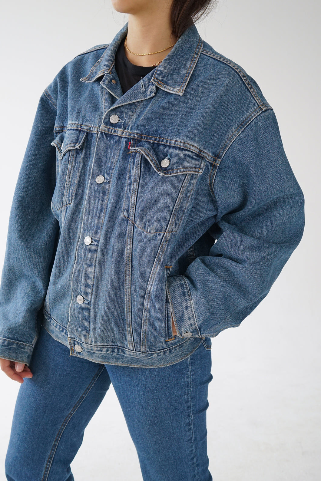 Jean jacket vintage Levis type III 70s-80s avec poches unisex taille M