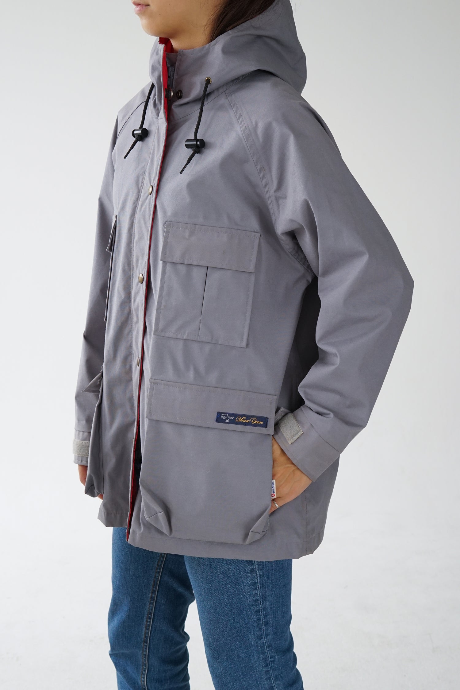 Manteau hardshell vintage Snow Goose gris fait au Canada pour homme taille M-L